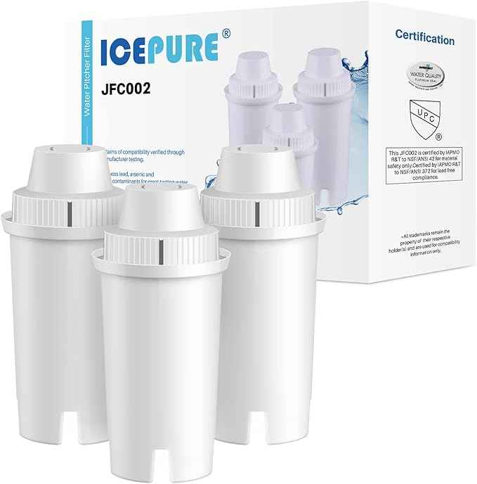 ICEPURE Replacement for Brita® Pitcher Water Filter, Brita® Pitchers and Dispensers, Classic OB03, Mavea® 107007, 35557, Everyday, UltraMax, Metro+, XL and More, 3PACK