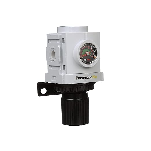 PneumaticPlus PPC3C-N02G Compressed Air Drying System- Particulate Air Filter, Coalescing Filter & Air Pressure Regulator Combo 1/4" NPT (High Flow), Poly Bowl with Guard, Manual Drain - AquaVibe