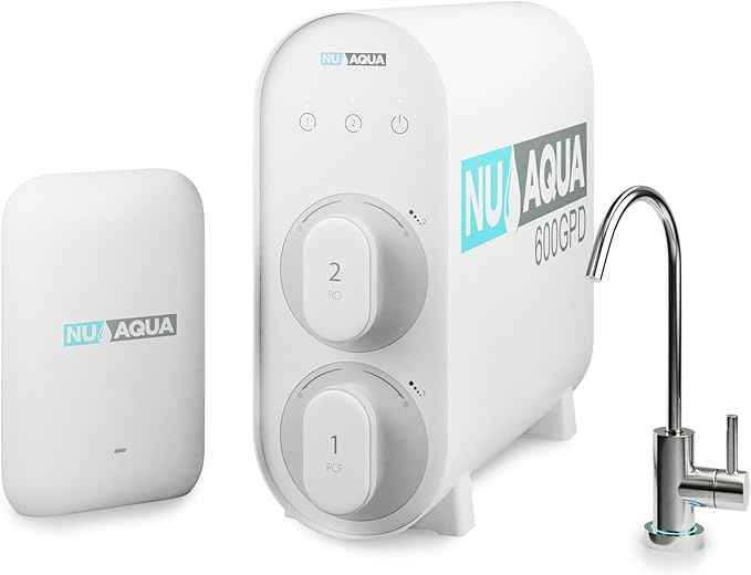 NU Aqua Tankless Reverse Osmosis System - 4 Stage UV Under Sink Reverse Osmosis Water Filter System - 2:1 - Counter top Smart Faucet - 600 GPD Tankless Ro Water Filtration System Under Sink