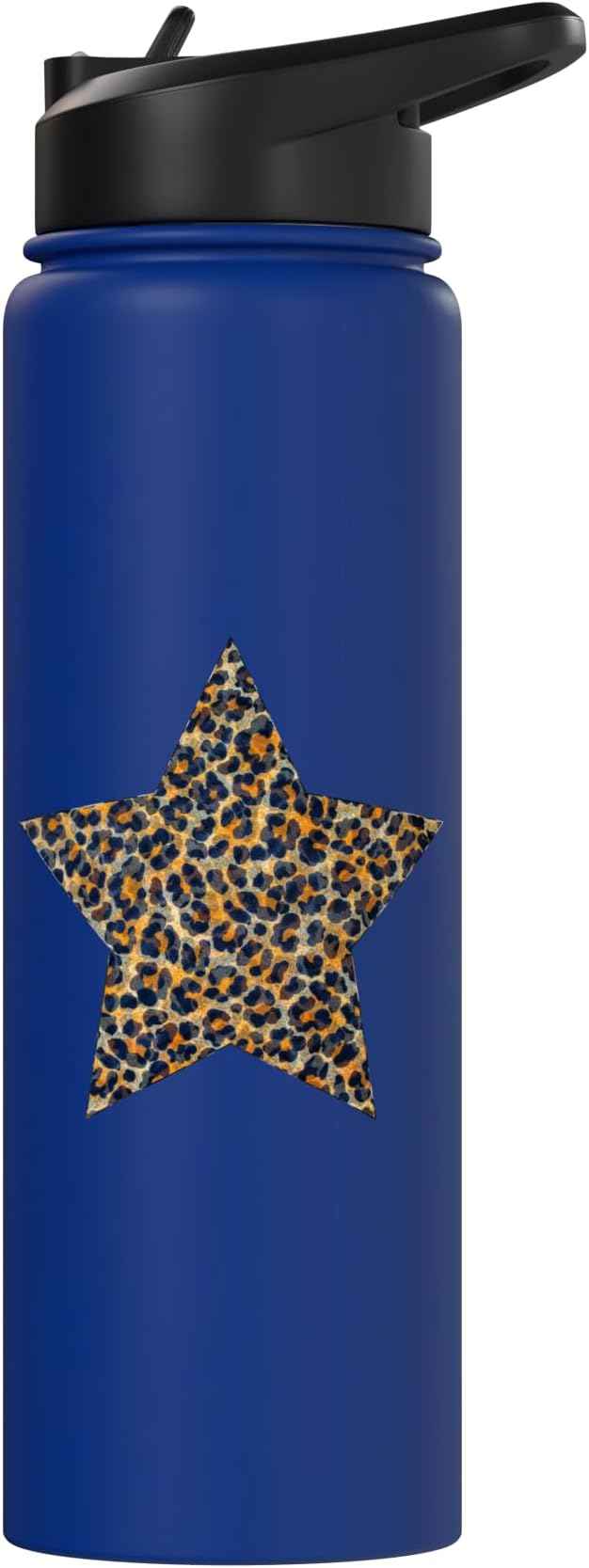 Star Shape - Cute Cheetah Leopard Print Graphic Stainless Steel Insulated Water Bottle