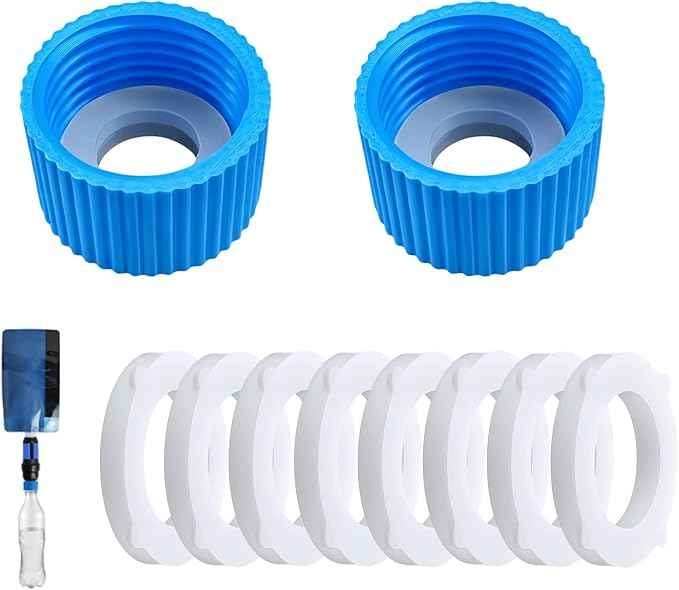 2-Pack Water Filter Coupling Kit with Cleaning Gasket - Compatible with 28mm External Threaded Water Filters, Ideal for Backflush & Gravity Systems - Essential for Mountaineering, Hiking & Camping