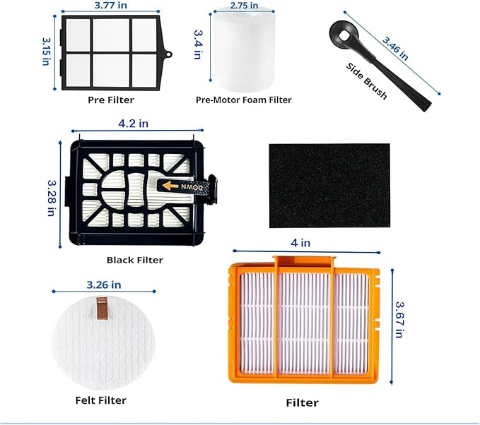Replacement Parts for Shark AI AV2511AE AV2501S AV2610WA AV2501AE RV2502AE RV2610WA UR2500SR RV2520 AV2510 Accessories Kit with Main Roller Brush Filters Foam/Primary Filter Sweep Side Brushes - AquaVibe
