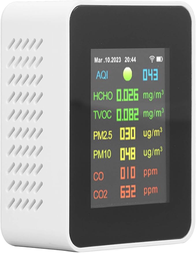 Air Quality Monitor, Air Quality Tester ABS Air Detector Color LCD Digital Display Multifunctional Indoor Test Meter, Indoor Air Quality Meters