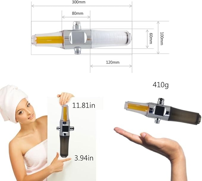 Sonaki Inline 6 Stage Vitamin C Shower Filter Removes Chlorine And Impurities Hard Water Shower Filter Softens Water -Younger Healthier Skin & Hair, Relieves Dandruff, Dry Skin & Better Overall Health
