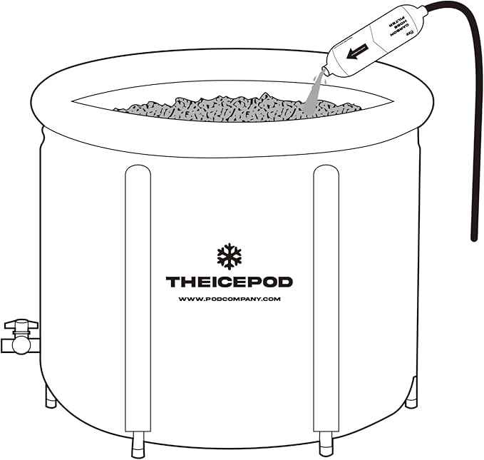 THE POD COMPANY Carbon Hose Filter for Ice Bath Filling, Removes Impurities, Helps Water Last Longer, Fits Standard Garden Hoses/Faucets 3/4", Tool-Free Installation