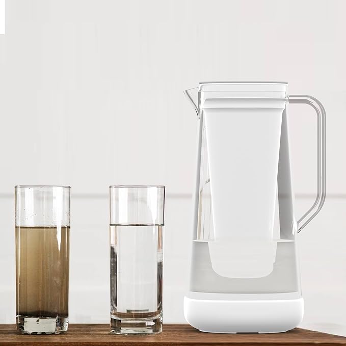 MARRIOTTO Water Filter Replacement for LS Home Dispenser - 18 Cup/Glass Pitcher, 7 Cup Plastic Pitcher, 1 Membrane Micro Filter and 2 Activated Carbon + Ion Exchange Filter