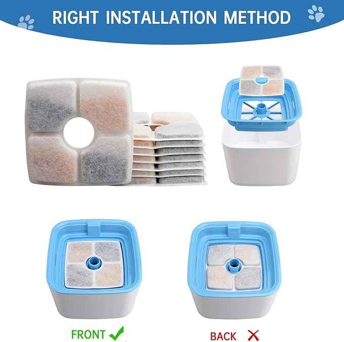 8-Pack Cat Water Fountain Filter Replacement Filters, Compatible with 84oz/2.5L Pet Fountain Cat Water Fountain Dog Water Dispenser