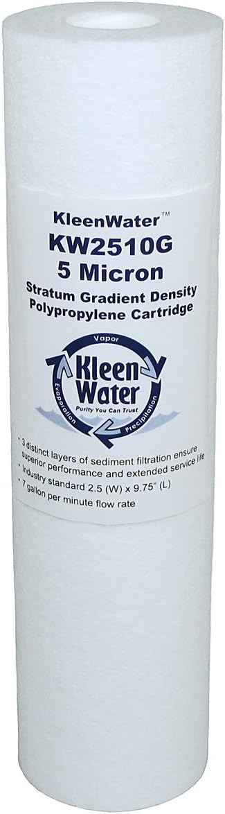 Kleenwater Replacement Filter Set, Compatible with iSpring RCC7 RCC7P RCW5, for 5-Stage Reverse Osmosis Water Filter