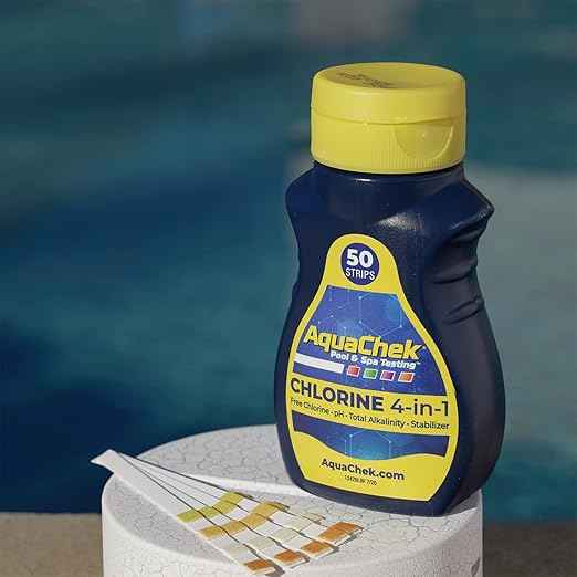 AquaChek Yellow 4-Way Test Strips for Pool & Spa – 50 Count – Lab Verified Accuracy for pH, Chlorine, Alkalinity & Cyanuric Acid – Fast Results – Made in USA - (2-Pack)