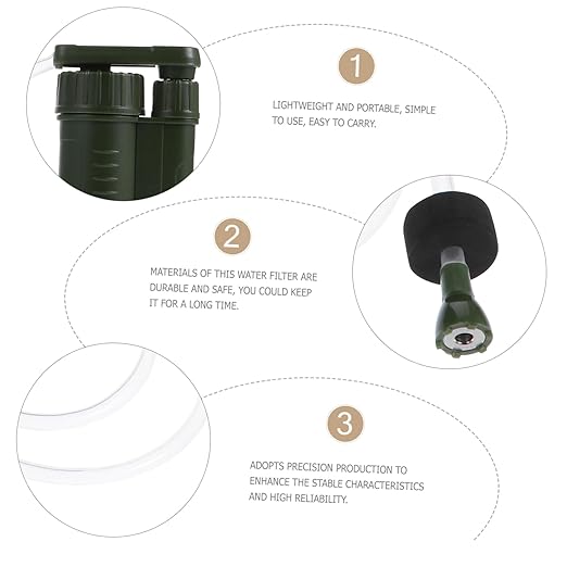 VICASKY 1pc Portable Outdoor Water Filter Pump Emergency Personal Water Purifier for Camping Hiking and Survival Removes Sediments and