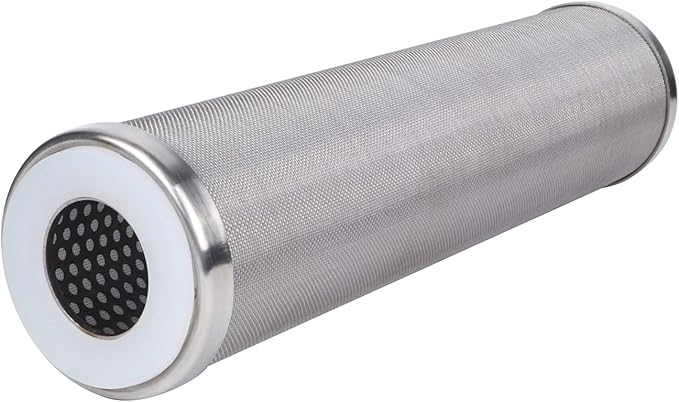 Amwater Stainless Steel Cleanable Wire Mesh Filter Cartridge 10”Length,2.5"OD(50 Micron)