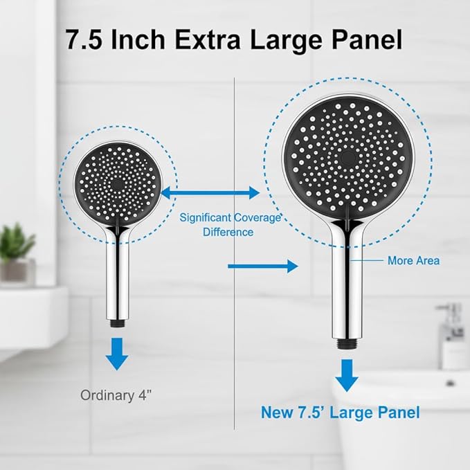 Filtered Shower Head with Handheld - High Pressure Hand Held Shower Head | Hard Water Softener, 3 Spray Modes, Adjustable Angle, Removable Filter & Included Hose