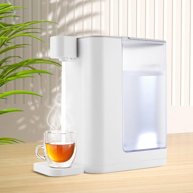 Electric Kettles, 102z Low-Noise Instant Hot Water Dispenser with Adjustable 5 Temp &2 Water Volume Dispense, Electric Water Filter Dispenser for Homes, Offices and Schools (White)