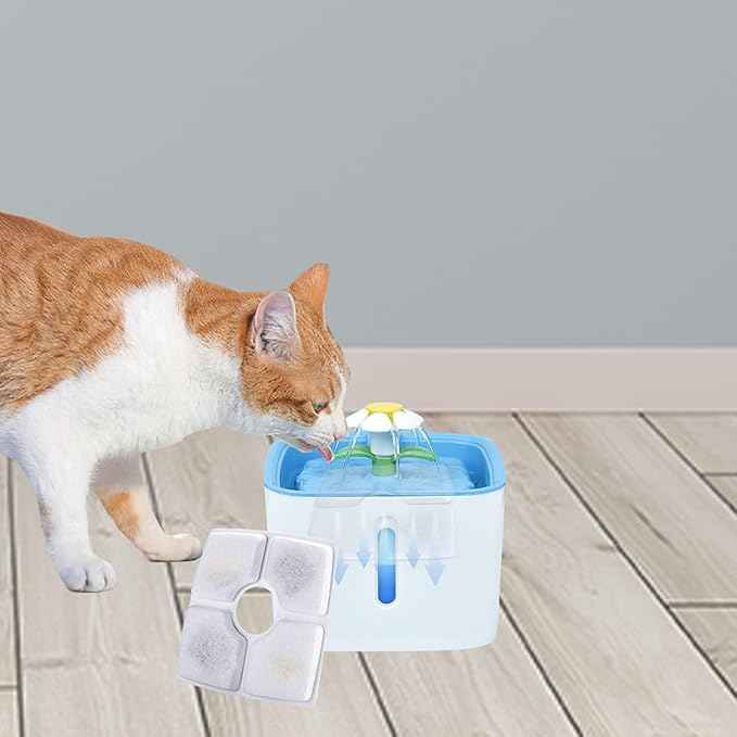 Cat Water Fountain Filters, Cirfifth Cat Fountain Filter Replacement, for Square Cat Water Fountain Inside (12 Pack) - AquaVibe