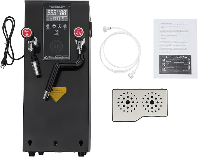Hot Water Dispenser 3.2Gal Commercial Water Boiler with Cup Temperature Probe & Removable Drip Tray Timing1-12H Countertop Water Filter for Milk Tea Shops, Cold Drink Shops, Bars (Black)