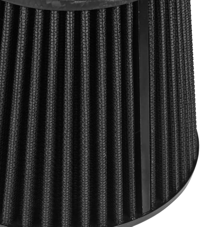 Kyostar 3 Inch 76mm Cold Air Intake Filter Cone Universal Carbon Fiber Replacement High Flow Dry Air Filter Black