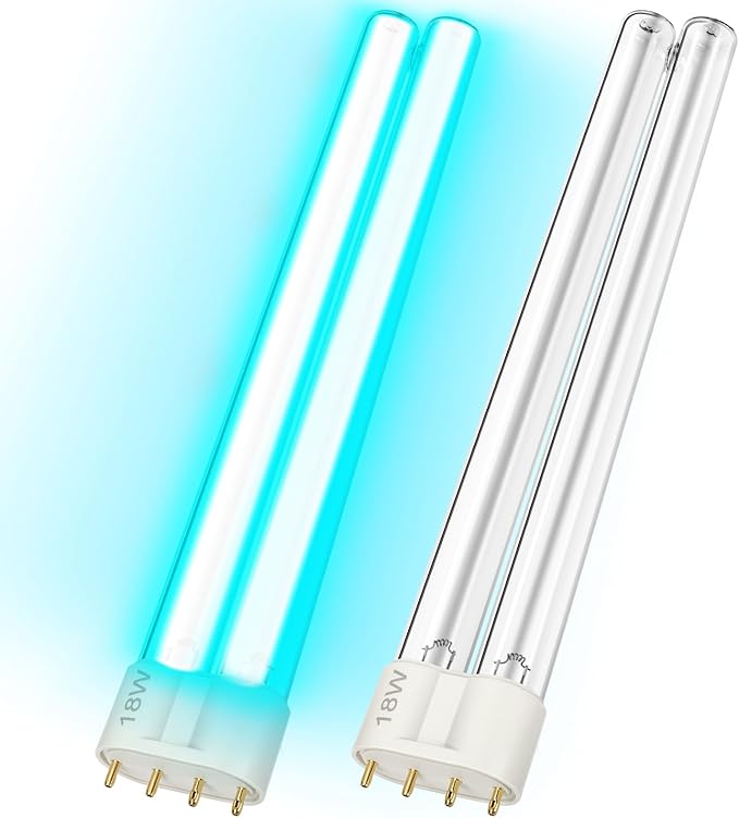 2 Pack 18W UV Replacement Bulb Compatible with AQUATOP, Jebo, Jebao, Tetra, SUNSUN, ViaAqua, Grech, etc. Various Pond Clarifier