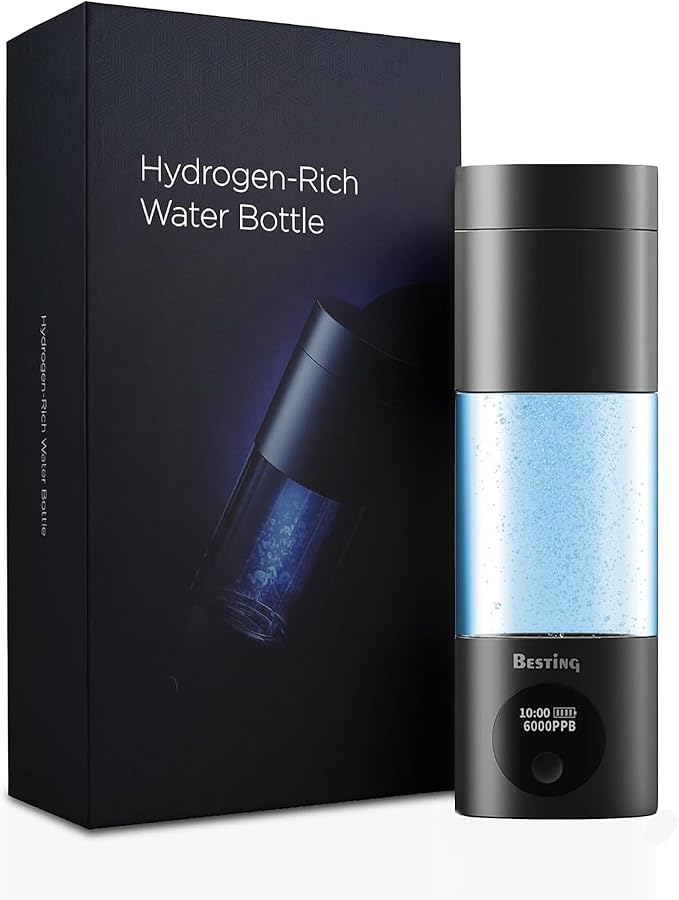 Hydrogen Water Bottle - 6000PPB High Concentration Hydrogen Water Generator | Portable SPE/PEM Ionizer with OLED Display, 230ml for Fitness, Office, Travel & Healthy Gifts