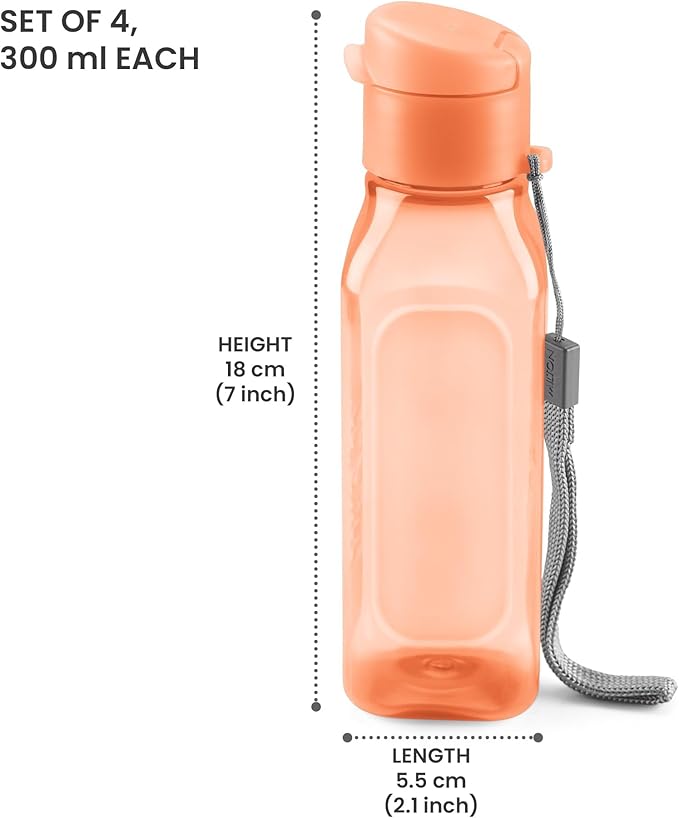 MILTON Travel Water Bottle – 1Pcs Reusable Sports Bottle with Easy Open Close Lid and Leakproof Neck – Food Grade Plastic Water Bottles for Adults and Kids, School, Gym