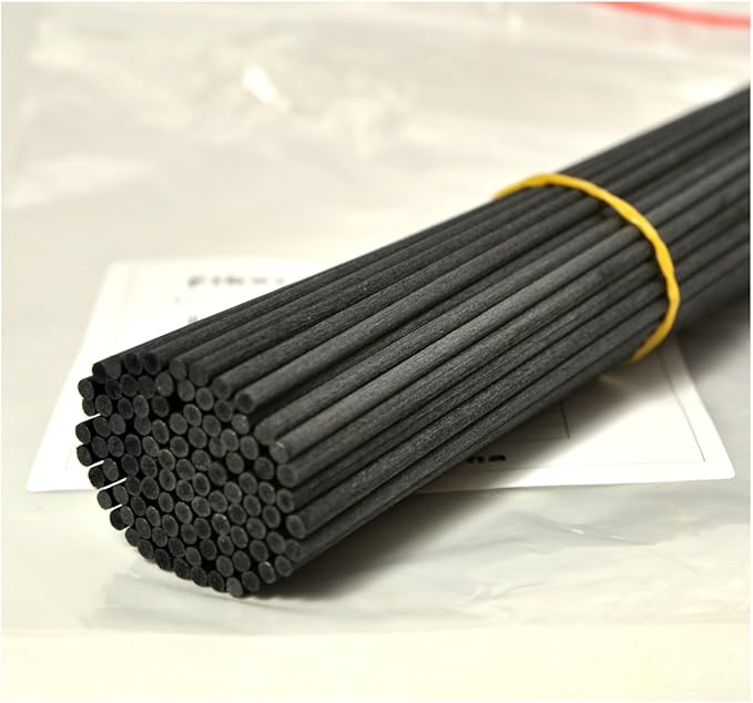 100 Pieces Fiber Reed Diffuser Replacement Refill Sticks (8" x 3mm, Black) - AquaVibe