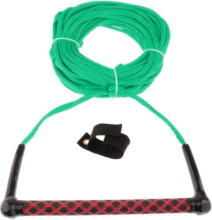 Water Ski Rope Wakeboarding Tow Line with Handle Grip Heavy Duty Water Ski Tow Rope Wakeboard for Surfing Accs, Green Rope