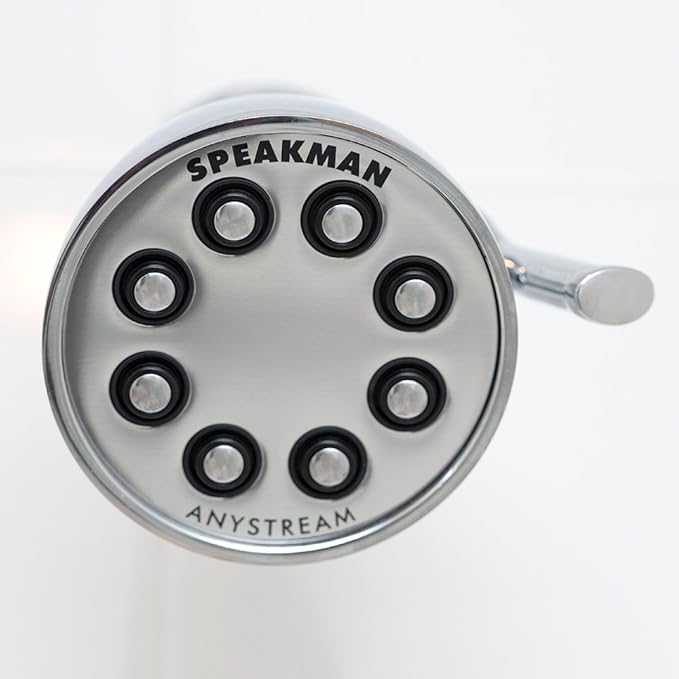 Speakman S-2251 Signature Icon Anystream Adjustable High Pressure Shower Head - 2.5 GPM Solid Brass Replacement Bathroom Showerhead, Polished Chrome