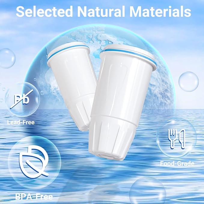 Water Filter Replacement Compatible with Zero Pitcher and Dispenser ZR-001 ZR-017 ZR-004 ZP-006 ZD-013 ZS-008, Multi-Stage Filter System, Reduce Lead, Chromium, and PFOA/PFOS, Pack of 6, By DESENRUIS