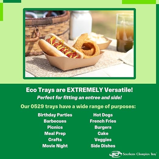 Southern Champion Tray 0525 #300 ECO Kraft Paperboard Food Tray, 3 lb Capacity (Case of 500), Natural