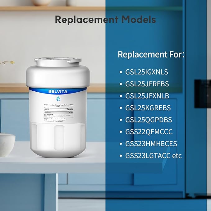 BELVITA Compatible with MWF, MWFINT, 46-9991, SnnartWater, MWFP, MWFA, GWF, HDX FMG-1, WFC1201, GSE25GSHECSS, PC75009, RWF1060, 197D6321P006(3 Pack,White)