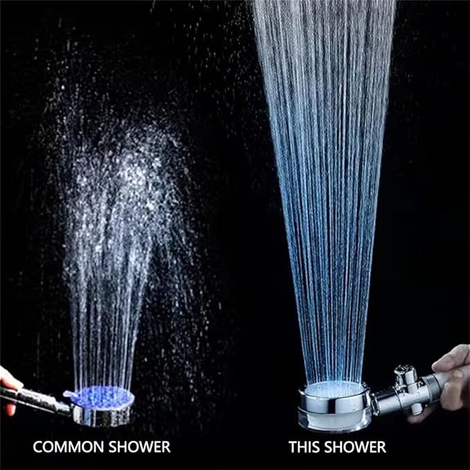 High Pressure Shower Heads,3 Modes Shower Head with Handheld Power Wash to Clean Bathroom 3.9" Rain Showerhead with 70 Inches Extra Long SS Hose,Hard Water Filter & Adjustable Bracket,C
