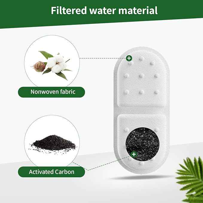 8 Pack Replacement Filters/Sponges - Individually Packaged-Applicable to Cat Water Fountain Stainless Steel 108oz/3.2L, APAUK Automatic Pet Fountain Dog Water Dispenser