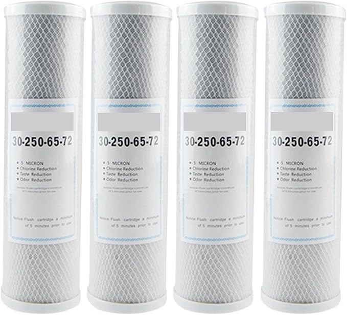 Whole House RO Water Filter System 10 Inch NSF Certified Coconut Carbon Block Universal Cartridge(4pcs)