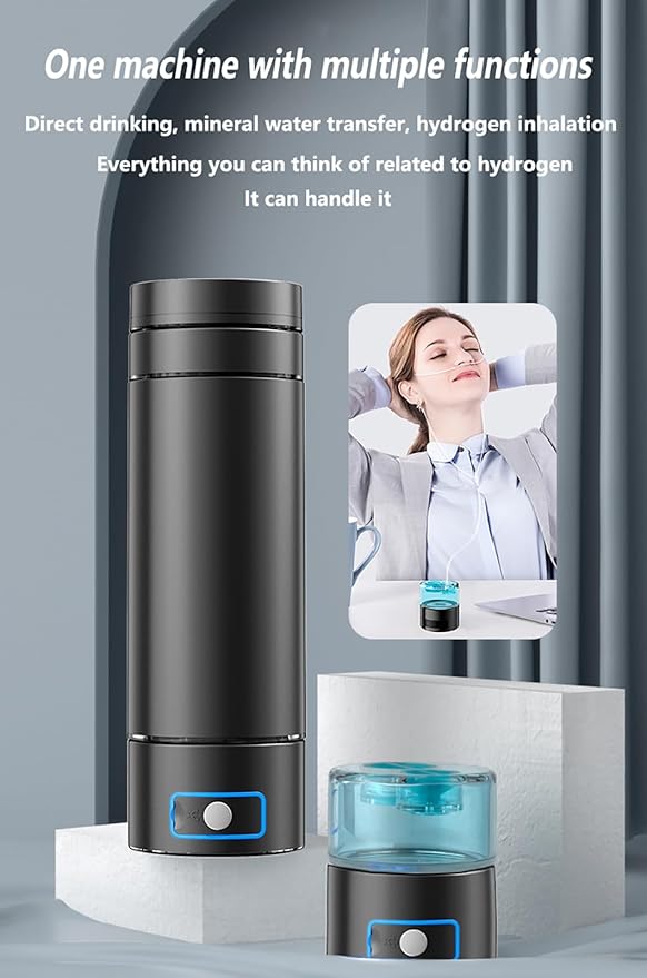 High-Concentration Portable Hydrogen Water Bottle Generator – 300ml Rechargeable Smart Hydrogen Cup | Rich Hydrogen Water for Daily Wellness, Travel, Fitness, Gift Giving
