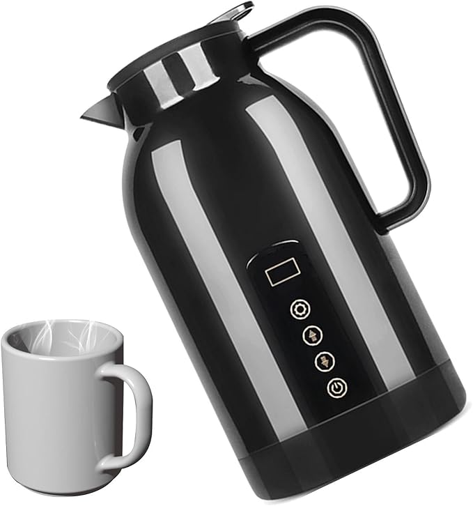 Car Electric Kettle, LED Display 1150ml, Car Water Heater Tea Kettle, for Travel Commuting Family Outing Tea Coffee Milk Instant Noodles