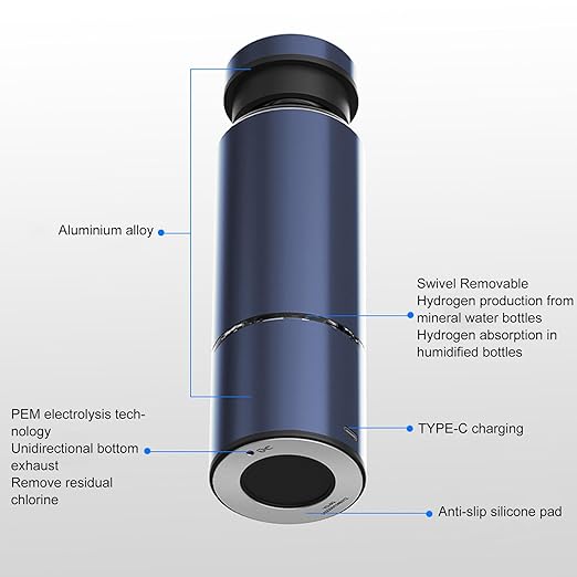 Hydrogen Water Bottle Generator Portable Rechargeable Hydrogen Water Ionizer Hydrogen Rich Water Bottle Glass with 2 Modes LCD Screen Water Generator Improves Water Quality Gift