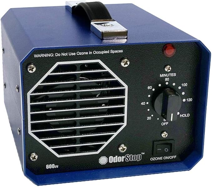 OdorStop OS600UV Professional Grade Travel Size/Mini Ozone Generator/UV Air Purifier for Areas of 600 Square Feet+, For Deodorizing and Purifying Small Spaces Such as Hotel Rooms