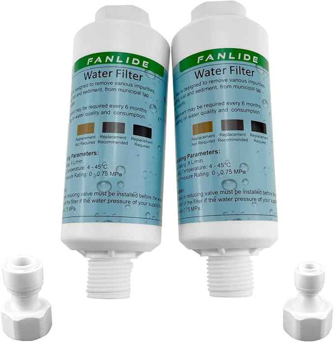 Bidet water filter for electronic bidet seats, Toilet water filter system, compatible with 1/2" 1/4" 3/8" Bidet hose (2 Filters + 2 Adapter) - AquaVibe