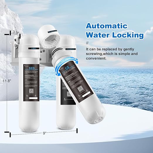 SY GOODLIFE 4-Stage New, Quick Change Direct Connect Under Sink Water Filter System, NSF/ANSI 53&42 Certified to Remove Heavy Metal, Chlorine, Odor & Bad Taste