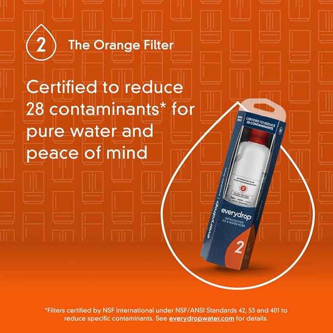 everydrop by Whirlpool Ice and Water Refrigerator Filter 2, EDR2RXD1, Single-Pack