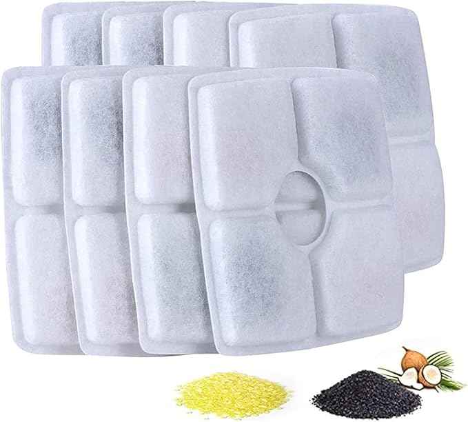 Pet Fountain Filters Replacement for 84oz/2.5L Automatic Cat Water Fountain Dog Water Dispenser, Ion Exchange Resin and Coconut Activated Carbon Replacement Filter For Cat&Dog Water Fountain