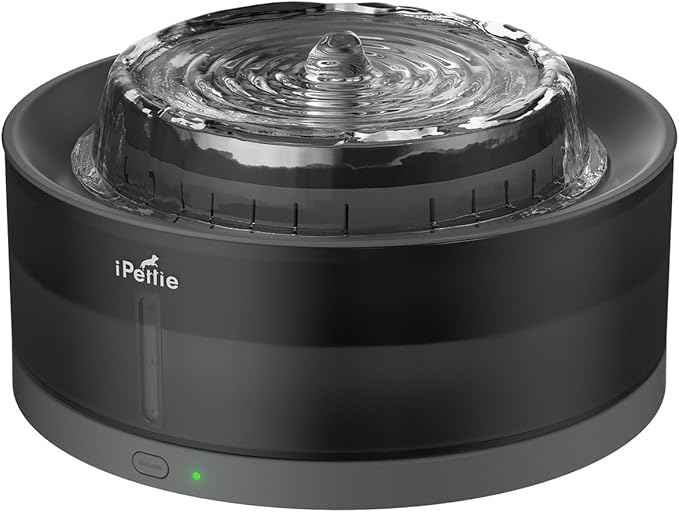 iPettie Cake Dog Water Fountain, 8L/2.1Gal Large Capacity Automatic Dispenser, Wireless Pump Filtered Waterer Purifier with BPA-Free Stainless Steel Bowls, Dishwasher Safe, Grey