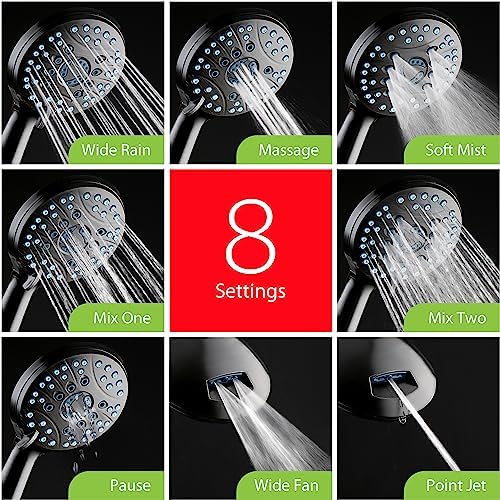 AquaCare 50 mode High Pressure 7 inch Shower Head Combo w