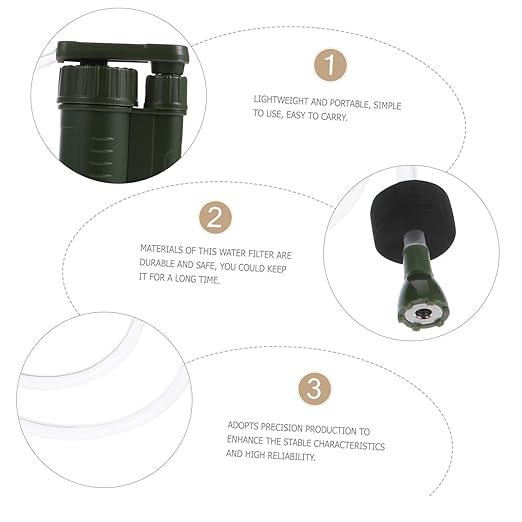 2pcs Portable Camping Water Filter Pump Lightweight Water Filtration Device for Outdoor Use Compact and Easy to Carry