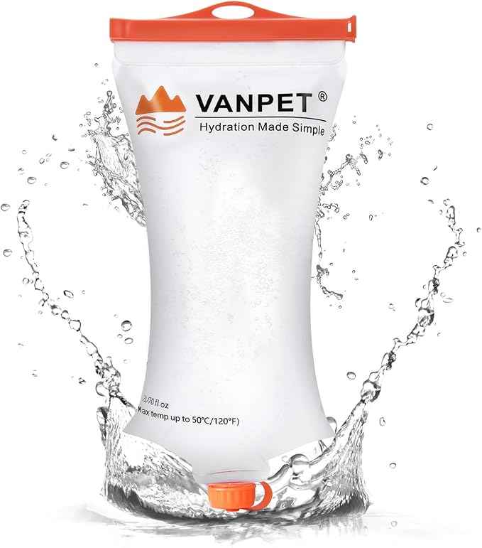 Upgrade Water Bag 2L Compatible with Sawyer Squeeze Water Filter, Durable TPU Material, BPA & PVC Free Squeeze Pouch, Collapsible Hydration Canteens for Camping Hiking Cycling (1 Pc)