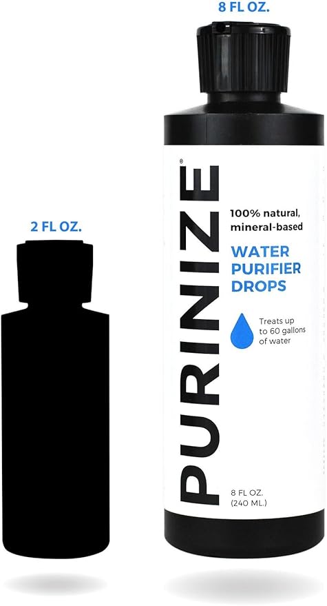 The Best and Only Patented Natural Water Purifying Solution - Chemical Free Camping and Survival Water Purification (8 oz)