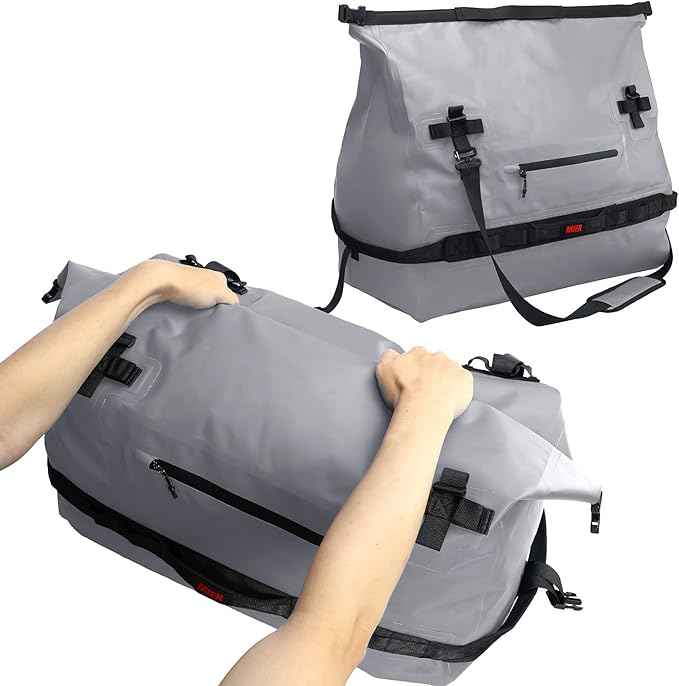 MIER Waterproof Duffel Bag Motorcycle Dry Bag Backpack Large Roll-Top Heavy Duty Dry Duffle Bags for Kayaking Camping Boating Gym Beach Cruise Ship, 60L/80L