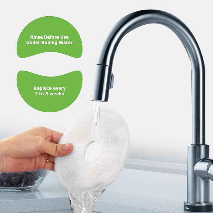6 Pack Cat Water Fountain Filter Replacement for Catit, Pet Filters for Flower Fountain, Catit Design Senses Fountain, Senses 2.0, Fresh & Clear Stainless Steel Triple Action Filter Replacement