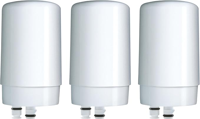 Brita Replacement Water Filter for Faucet Mount, Removes 99% of Lead, Sink Filtration System, White, 3 Count