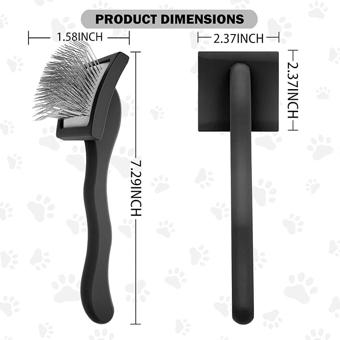 Dog Slicker Brush for Golden Doodle Grooming Kit - Dematting Brushes for Goldendoodles, Labradoodles, Poodles - Pet Hair Brush for Short & Medium Haired Dogs - Small (Black) - AquaVibe
