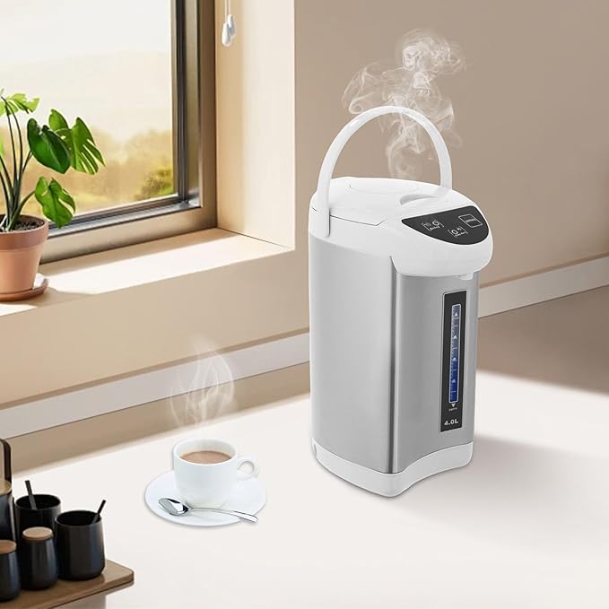 Combination Water Boilers & Warmers, 4L/135oz Electric Water Boiler with Portable Handle and Filter Mesh, 750W Electric Kettle for Dining Rooms, Living Rooms, Kitchens (Grey)